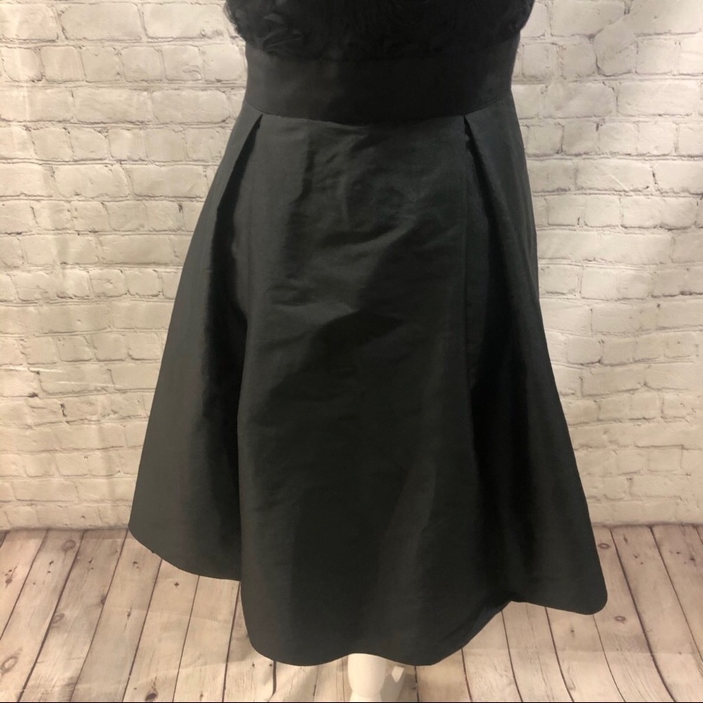 Monique Lhuillier One Shoulder Fit & Flare Cocktail Dress Black Size 10 - Picture 9 of 14